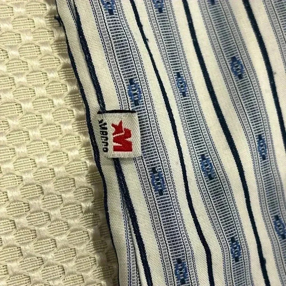 ✨Mecca USA Vintage Short Sleeve Button Shirt - Mens XL blue stripe embroidery - Picture 4 of 9